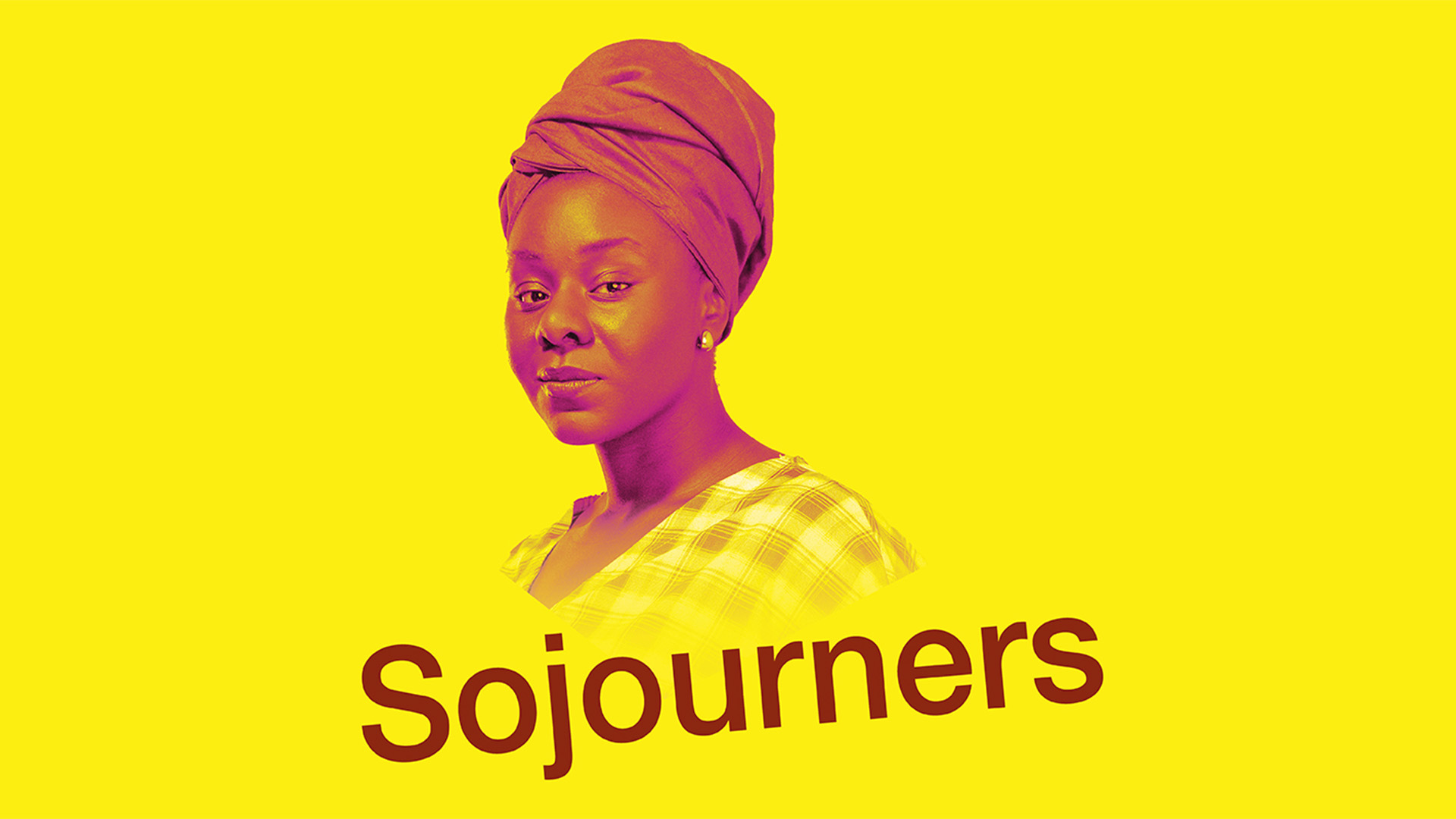 promotional poster for Sojourners production featuring the actress who plays Abasiama