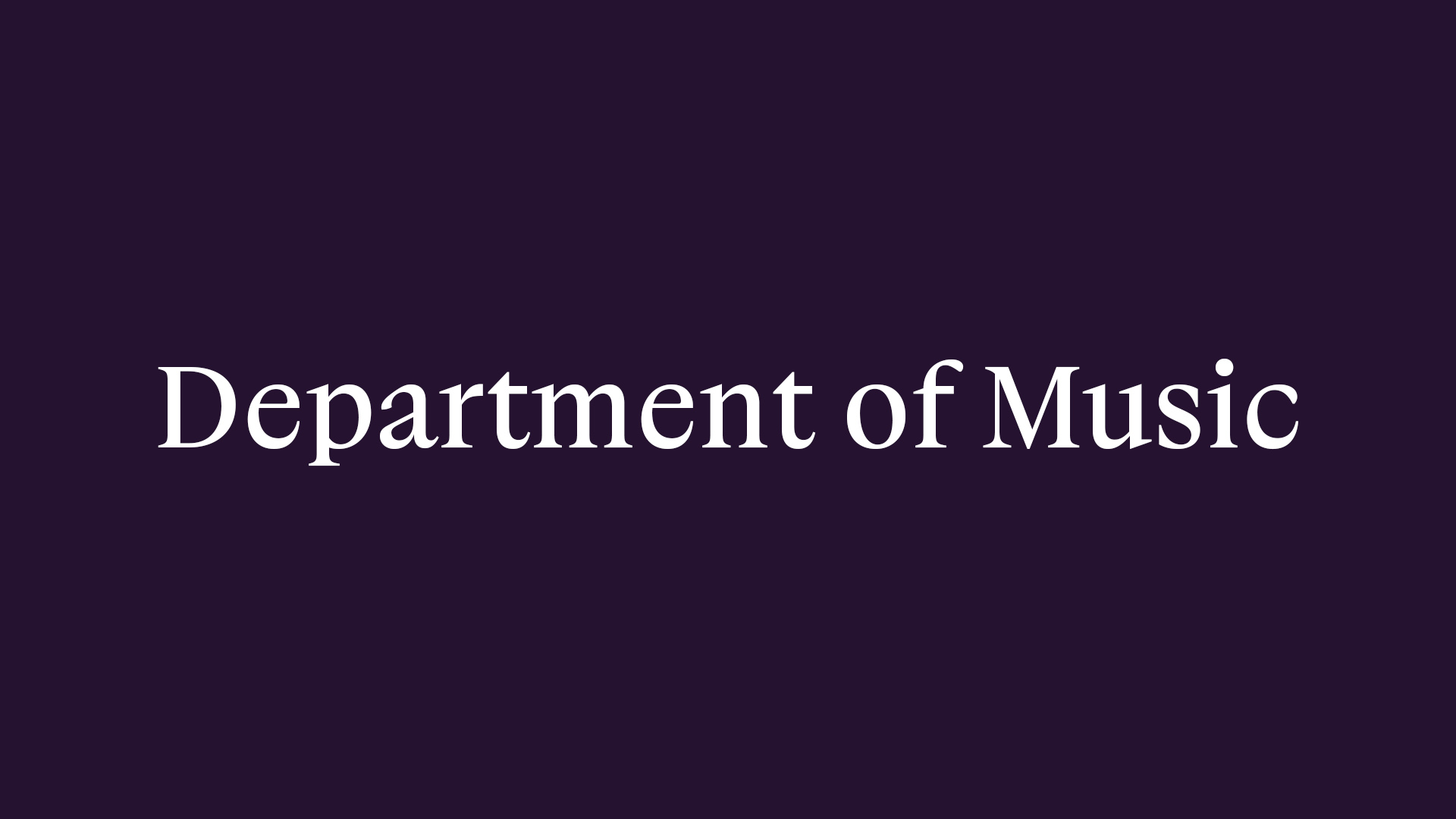 Department of Music