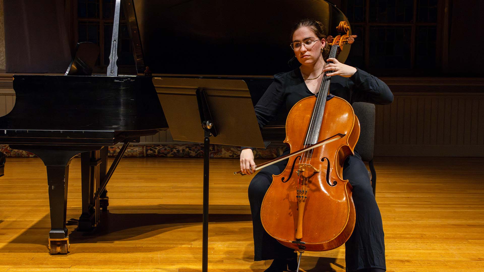 student performing chamber music