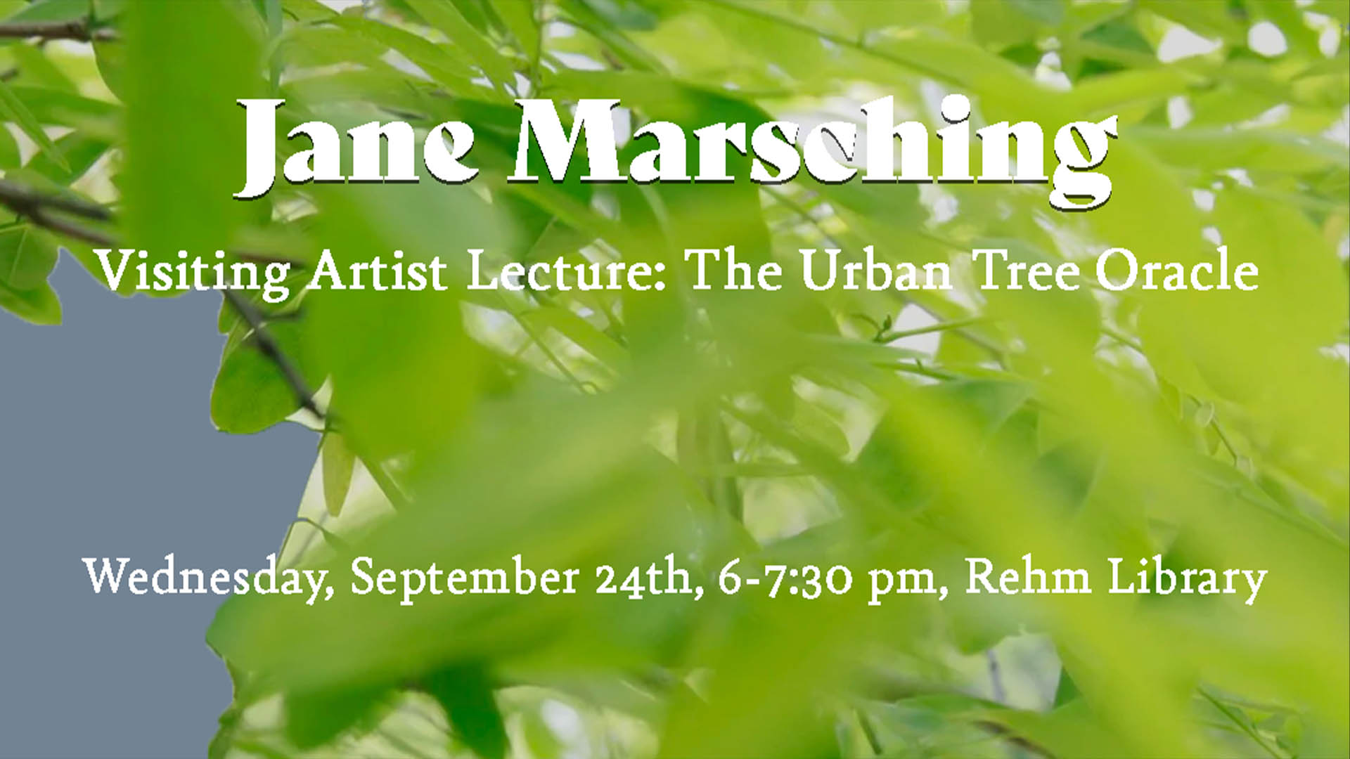 a visiting artist lecture from Jane Marsching