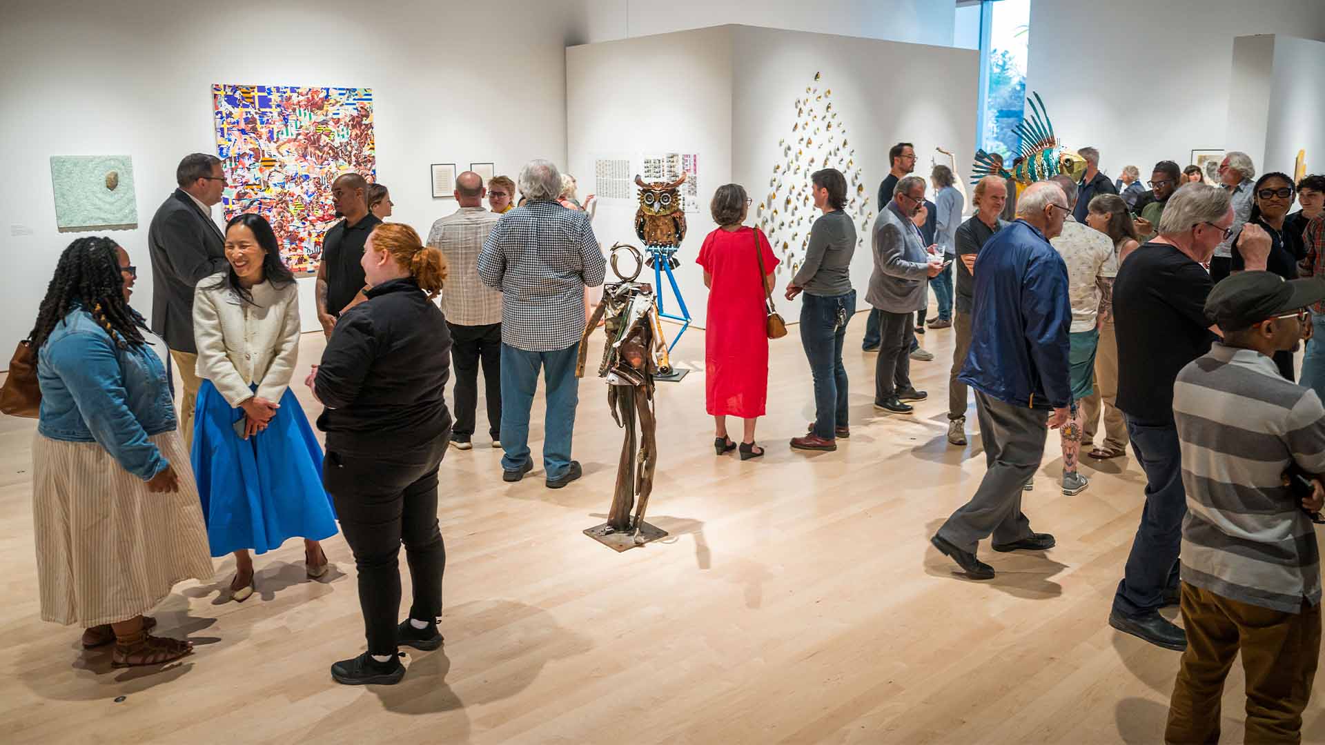 opening reception for room of wonders exhibition at the cantor art gallery