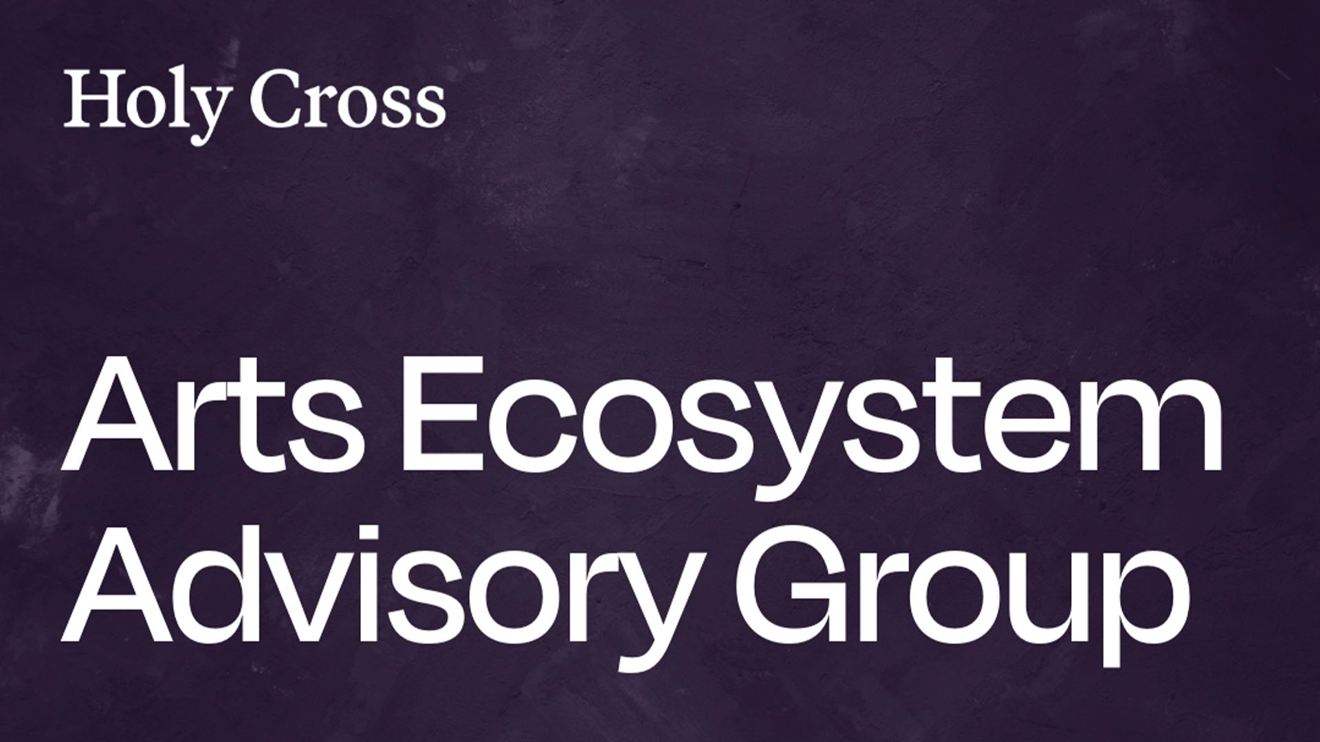 Arts Ecosystem Advisory Group