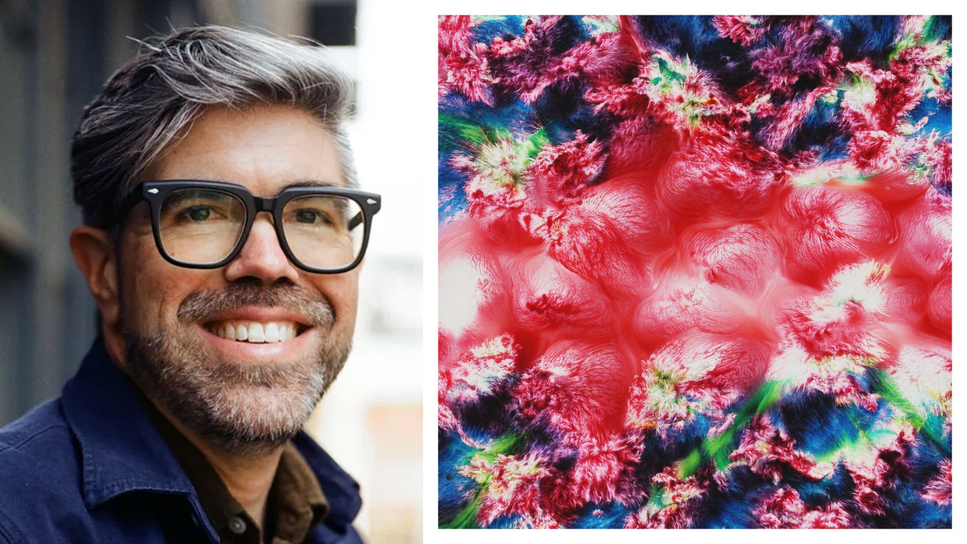 Eryk Salvaggio with AI-generated artwork